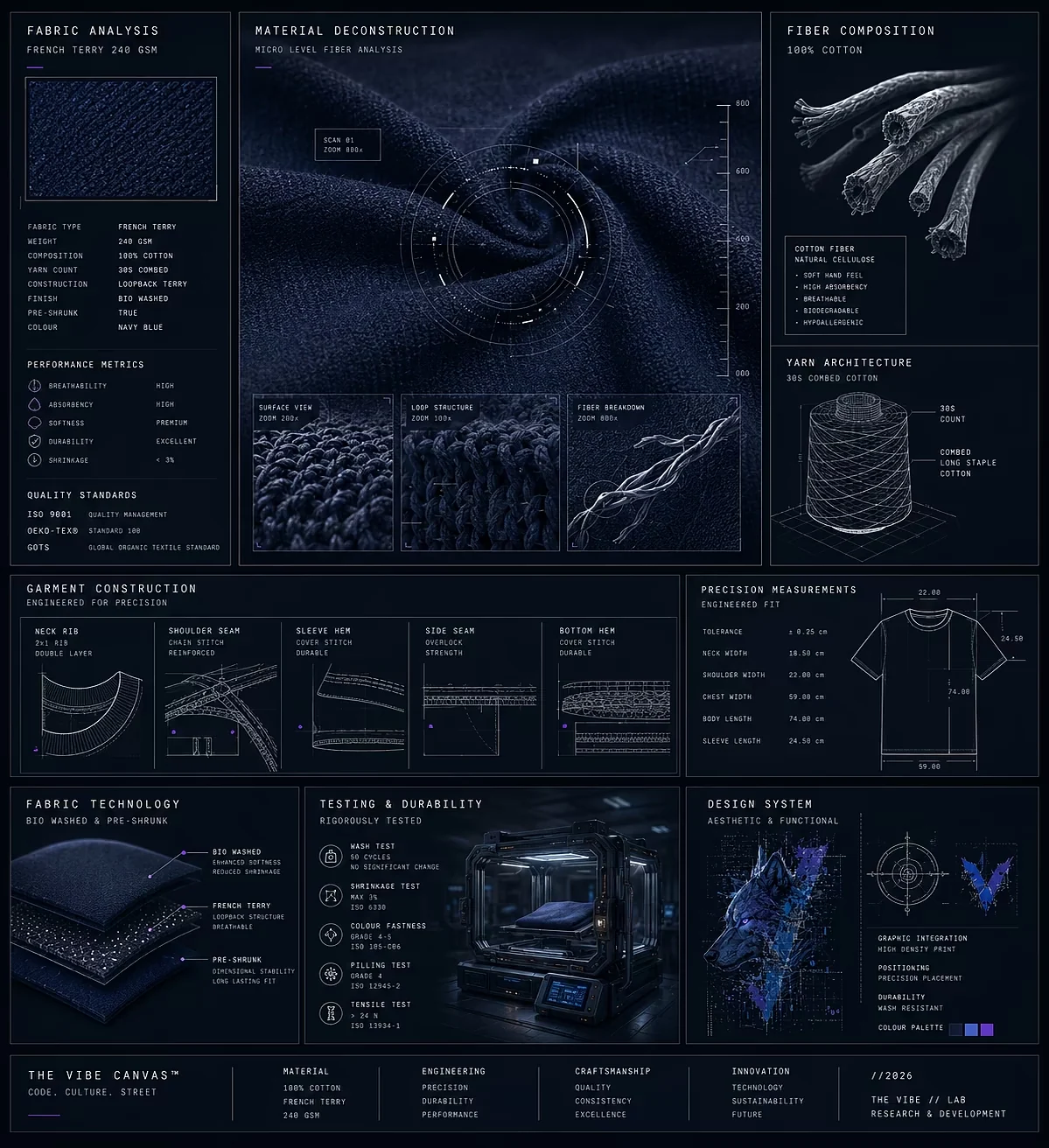 Material engineering artwork for The Vibe Canvas apparel